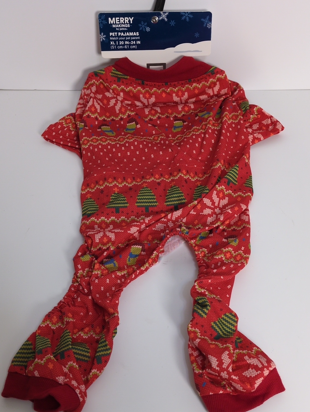 NWT Merry Makings Extra Large Red Fair Isle Pickle Pet Pajamas Dog Jumpsuit